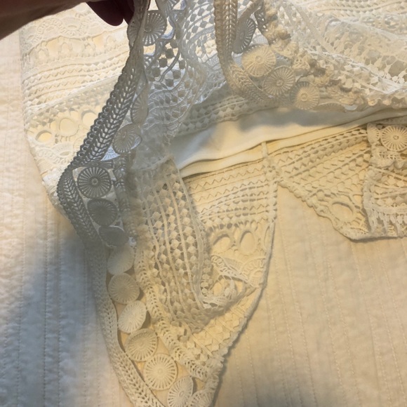 Two Sisters white lace embroidered mini dress Size 12 - Picture 9 of 10